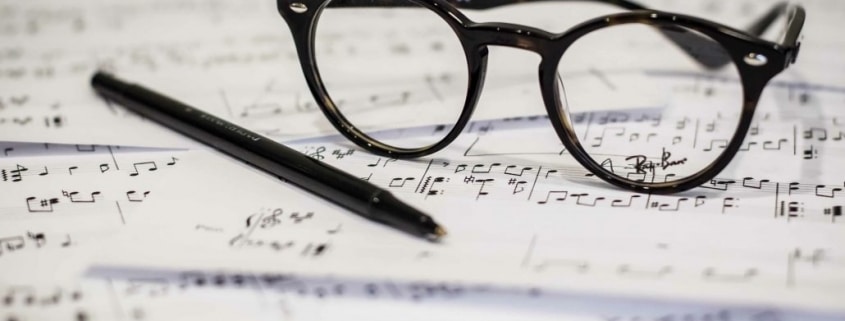 Glasses on Music Paper